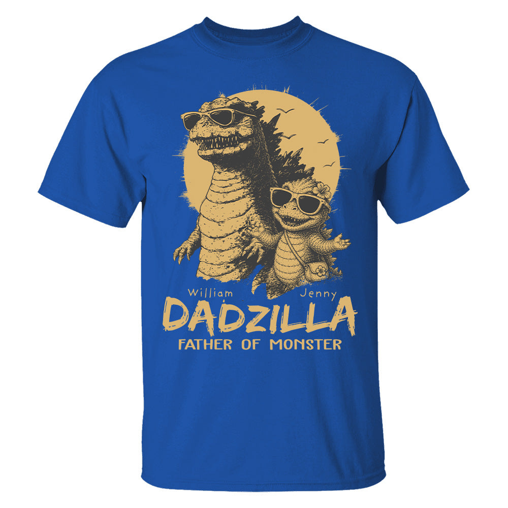 Personalized Dadzilla T-Shirt Father Day Gifts for Dad Funny Papa Tshirt Cool Daddy Dinosaur Tee New Art Hv01