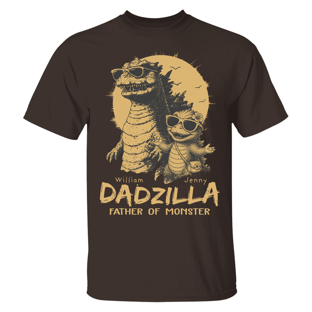 Personalized Dadzilla T-Shirt Father Day Gifts for Dad Funny Papa Tshirt Cool Daddy Dinosaur Tee New Art Hv01