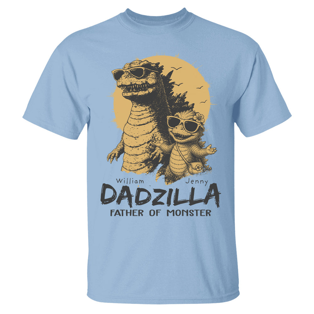 Personalized Dadzilla T-Shirt Father Day Gifts for Dad Funny Papa Tshirt Cool Daddy Dinosaur Tee New Art Hv01