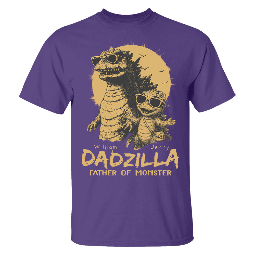 Personalized Dadzilla T-Shirt Father Day Gifts for Dad Funny Papa Tshirt Cool Daddy Dinosaur Tee New Art Hv01