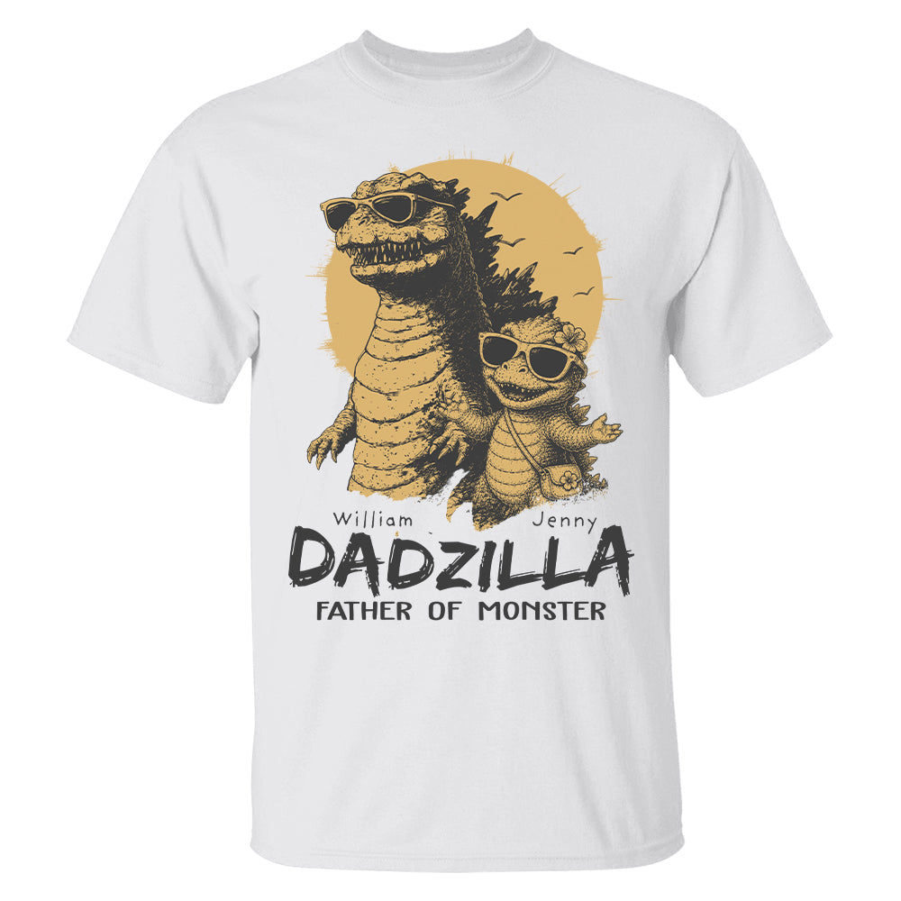 Personalized Dadzilla T-Shirt Father Day Gifts for Dad Funny Papa Tshirt Cool Daddy Dinosaur Tee New Art Hv01