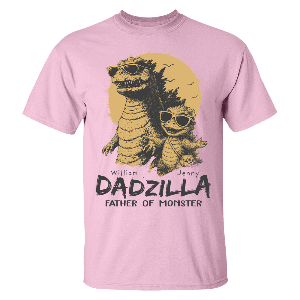 Personalized Dadzilla T-Shirt Father Day Gifts for Dad Funny Papa Tshirt Cool Daddy Dinosaur Tee New Art Hv01