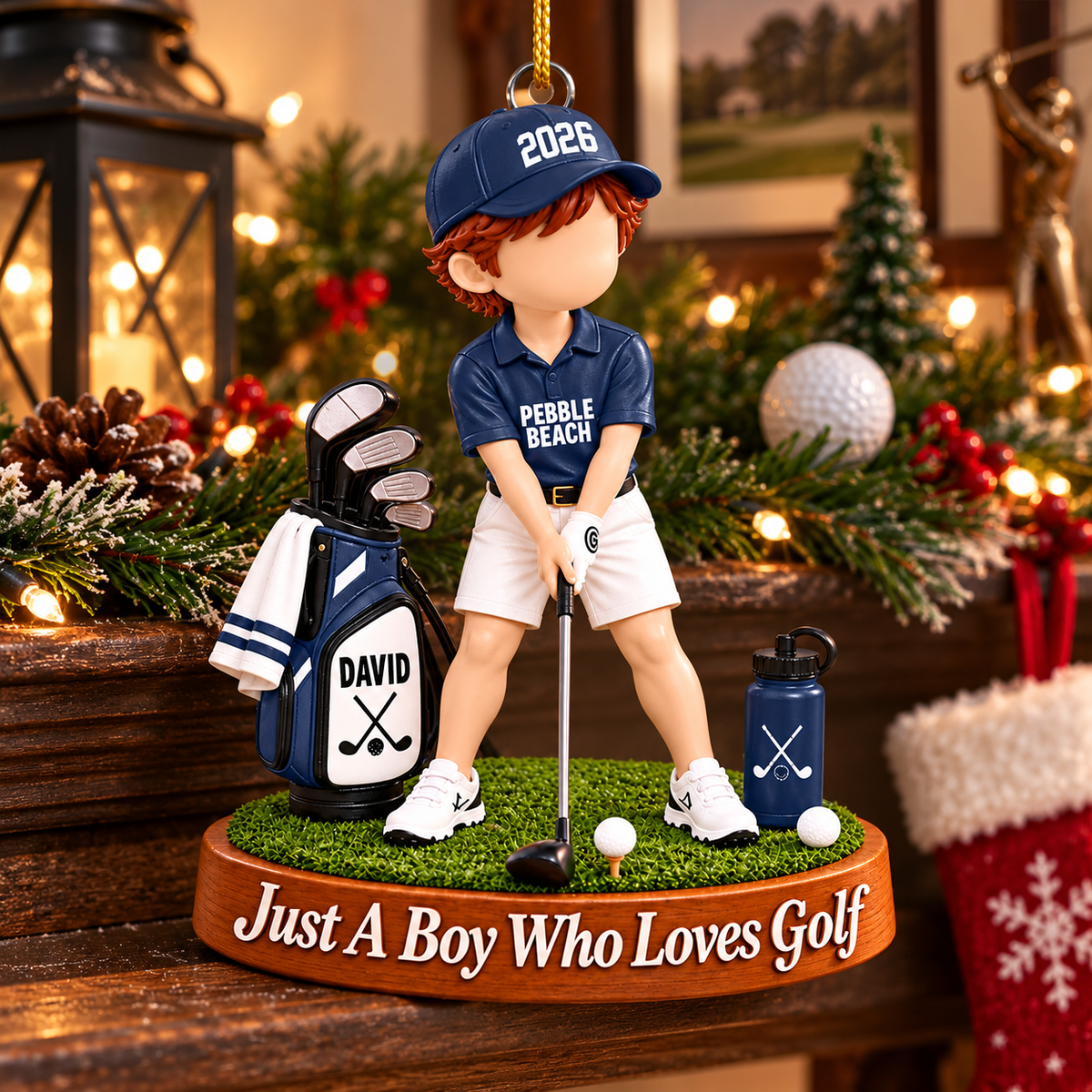 Just A Girl Who Loves Golf Ornament, Personalized Golf Christmas Ornament, Custom Name Gift Na02 VH01