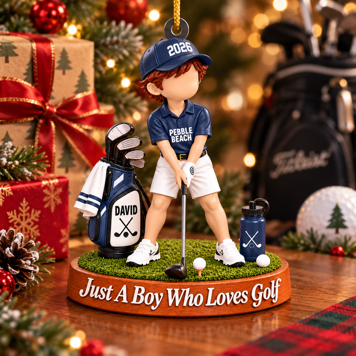 Just A Girl Who Loves Golf Ornament, Personalized Golf Christmas Ornament, Custom Name Gift Na02 VH01