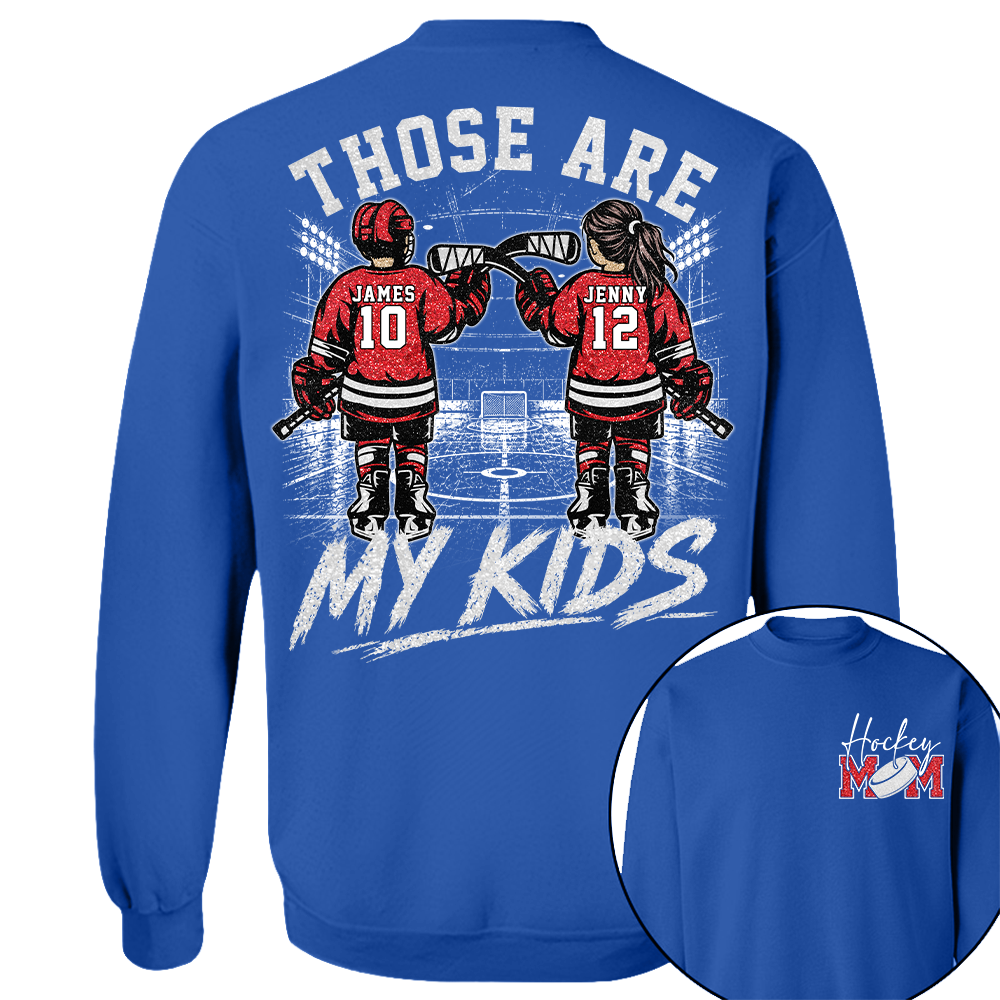 Personalized  Ice Hockey Mom Shirt, Custom Those Are My Boys T-Shirt, Team Name & Player Number Tee, Ice Hockey Mom Gift Na02 Hv01