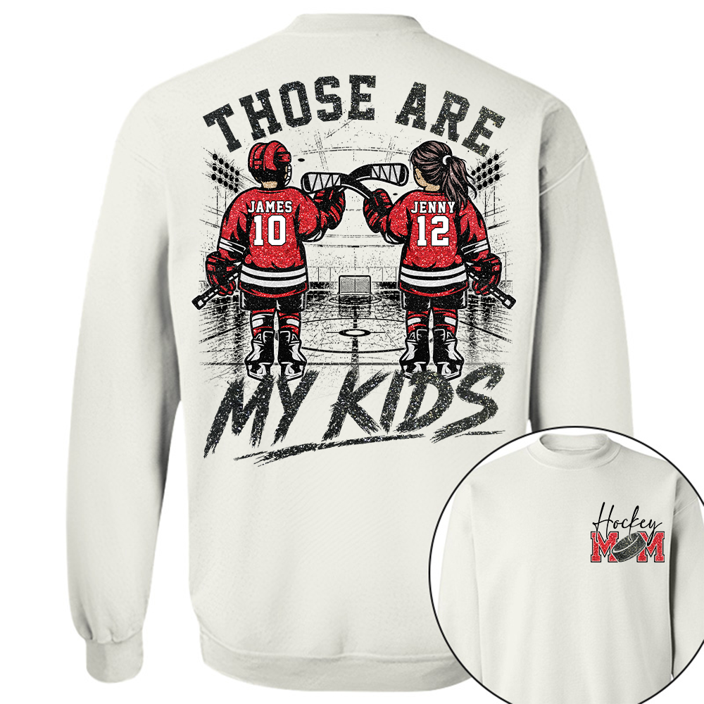 Personalized  Ice Hockey Mom Shirt, Custom Those Are My Boys T-Shirt, Team Name & Player Number Tee, Ice Hockey Mom Gift Na02 Hv01