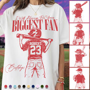 I'll Always Be Your Biggest Fan - Personalized Mascot, Name & Number Baseball Player A2110