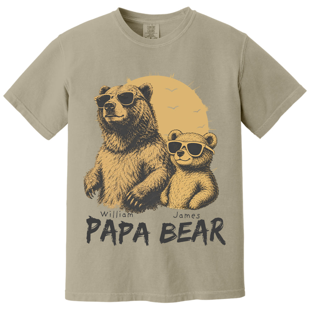 Personalized Papa Bear T-Shirt Father Day Gifts for Dad Funny Papa Tshirt Cool Daddy Bear Tee T24