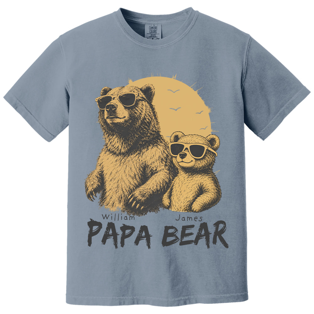 Personalized Papa Bear T-Shirt Father Day Gifts for Dad Funny Papa Tshirt Cool Daddy Bear Tee T24
