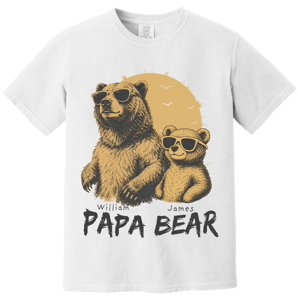 Personalized Papa Bear T-Shirt Father Day Gifts for Dad Funny Papa Tshirt Cool Daddy Bear Tee T24