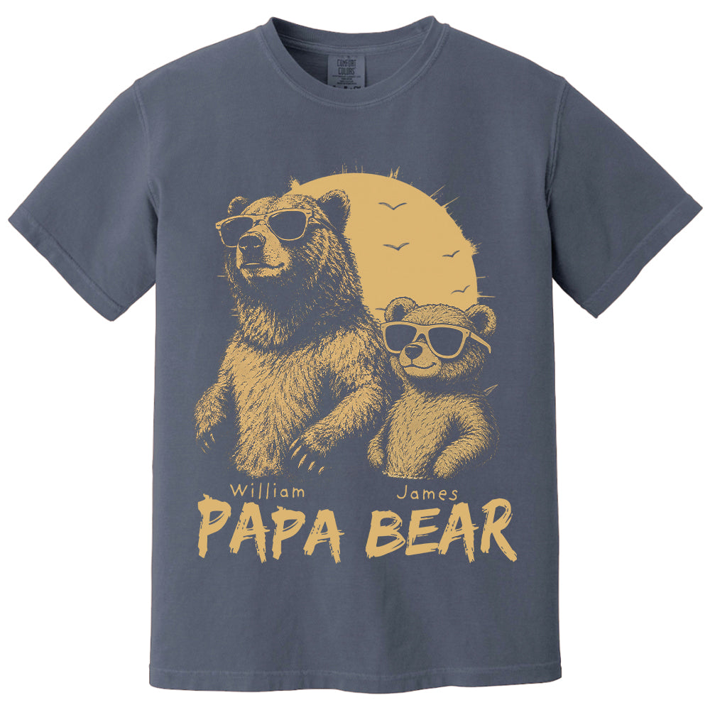 Personalized Papa Bear T-Shirt Father Day Gifts for Dad Funny Papa Tshirt Cool Daddy Bear Tee T24