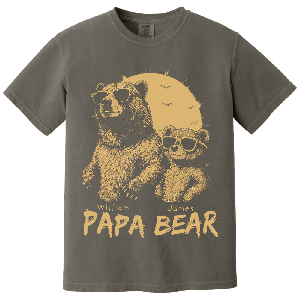 Personalized Papa Bear T-Shirt Father Day Gifts for Dad Funny Papa Tshirt Cool Daddy Bear Tee T24