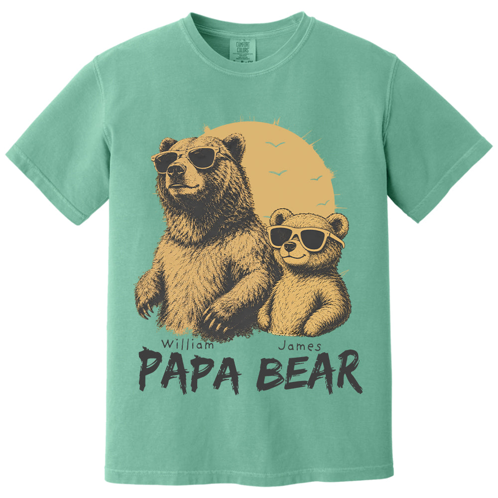 Personalized Papa Bear T-Shirt Father Day Gifts for Dad Funny Papa Tshirt Cool Daddy Bear Tee T24