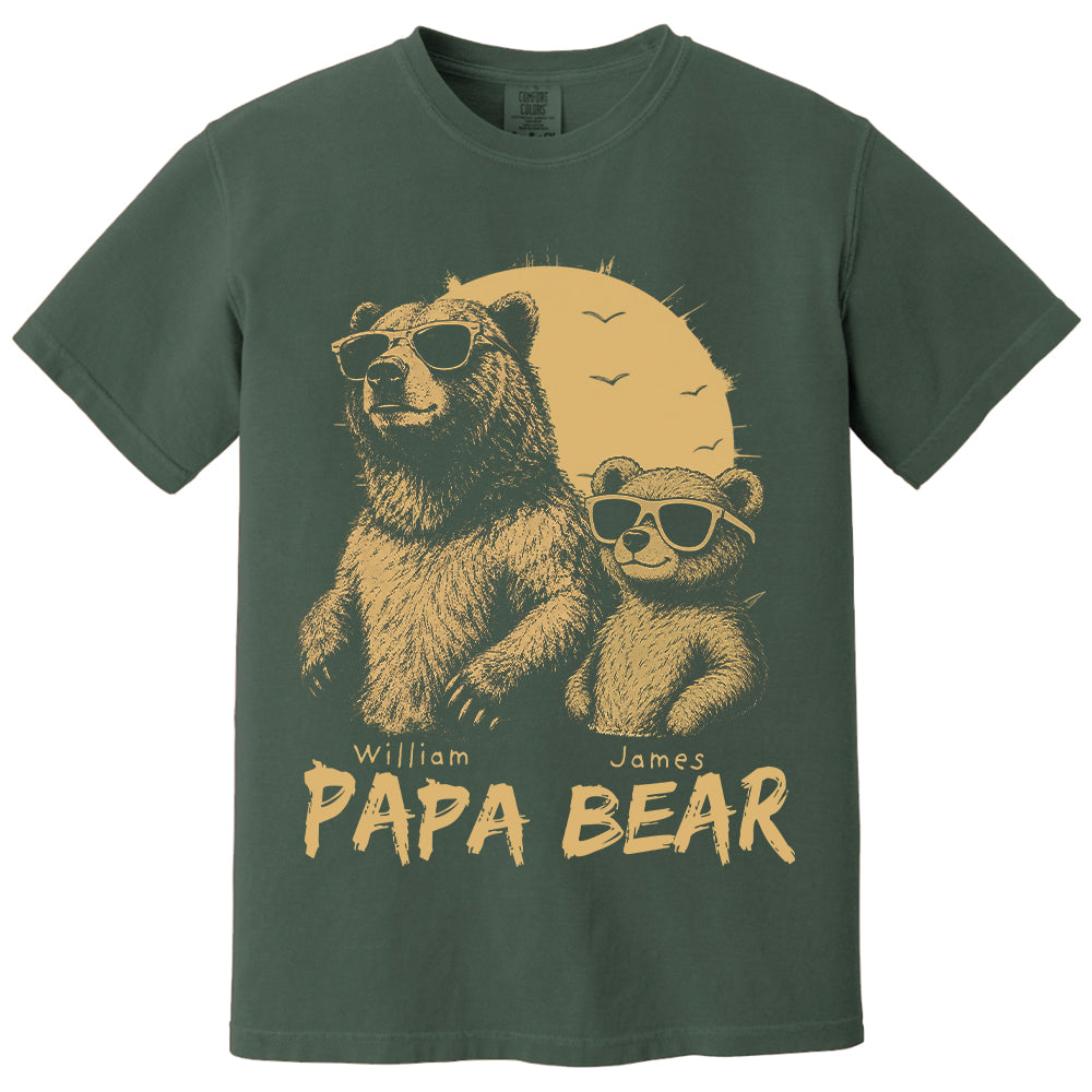 Personalized Papa Bear T-Shirt Father Day Gifts for Dad Funny Papa Tshirt Cool Daddy Bear Tee T24