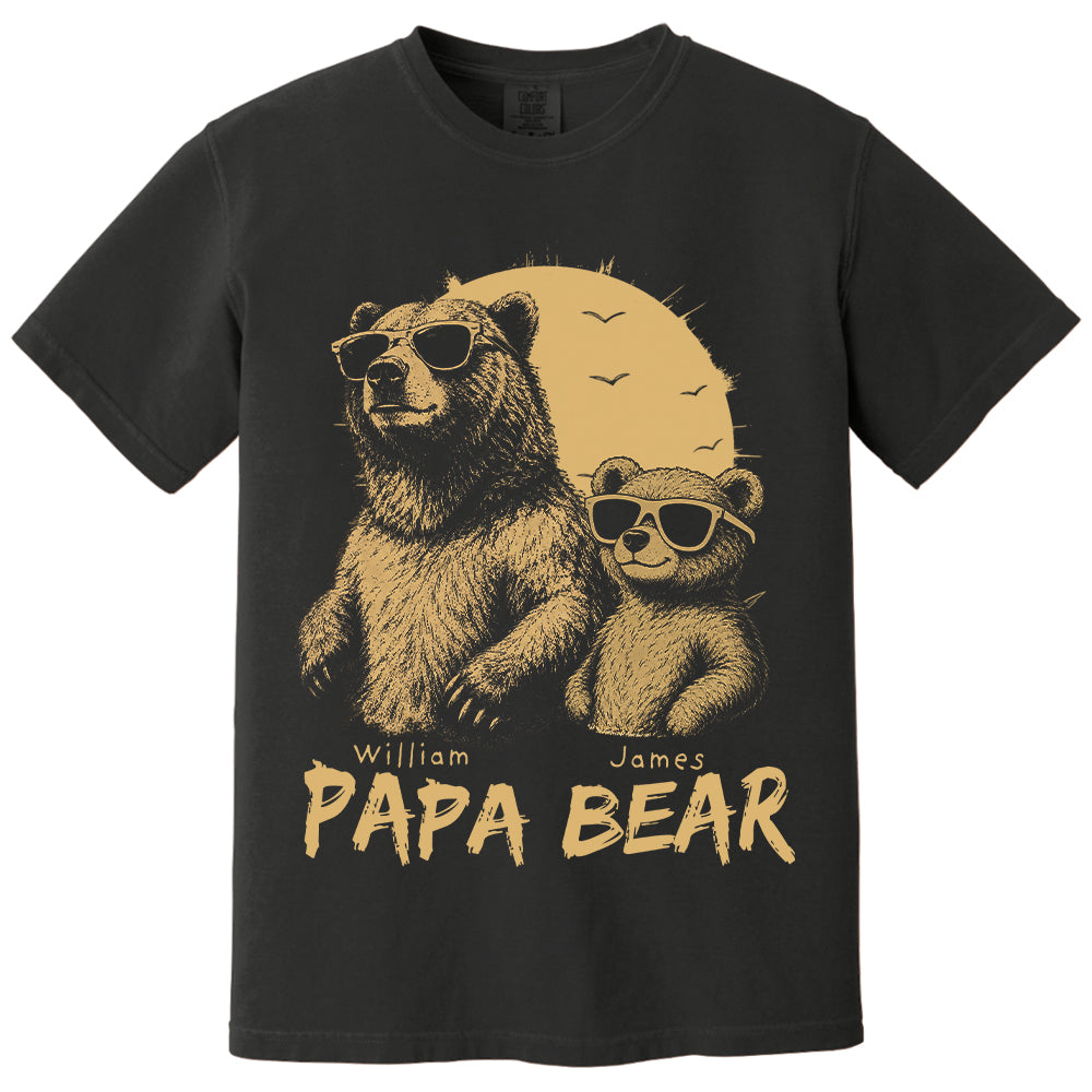 Personalized Papa Bear T-Shirt Father Day Gifts for Dad Funny Papa Tshirt Cool Daddy Bear Tee T24