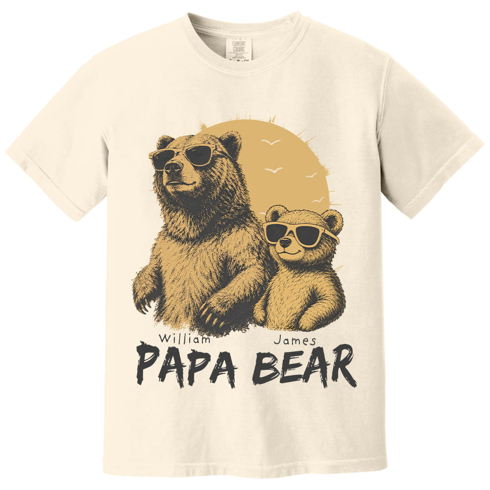 Personalized Papa Bear T-Shirt Father Day Gifts for Dad Funny Papa Tshirt Cool Daddy Bear Tee T24