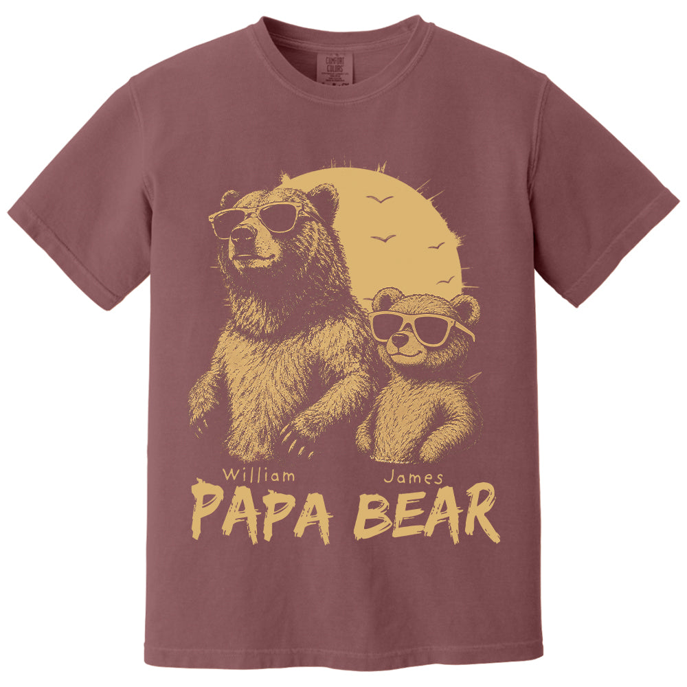 Personalized Papa Bear T-Shirt Father Day Gifts for Dad Funny Papa Tshirt Cool Daddy Bear Tee T24