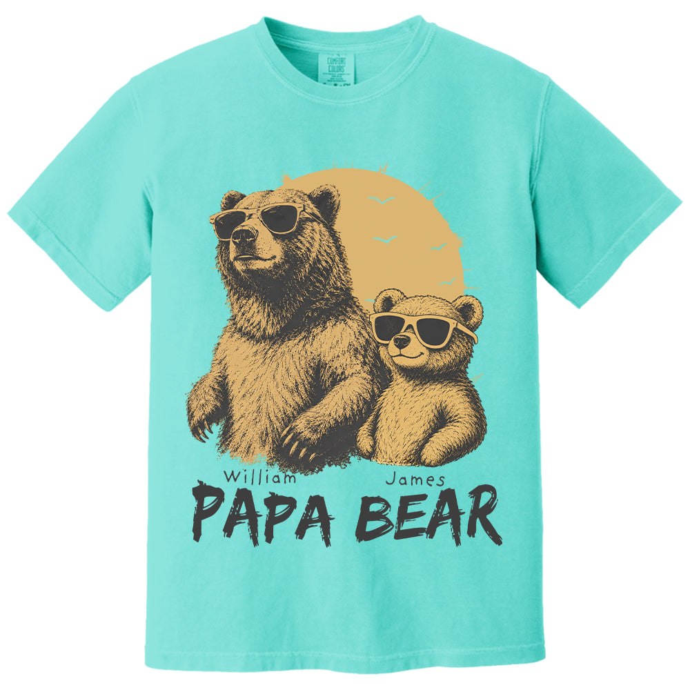 Personalized Papa Bear T-Shirt Father Day Gifts for Dad Funny Papa Tshirt Cool Daddy Bear Tee T24