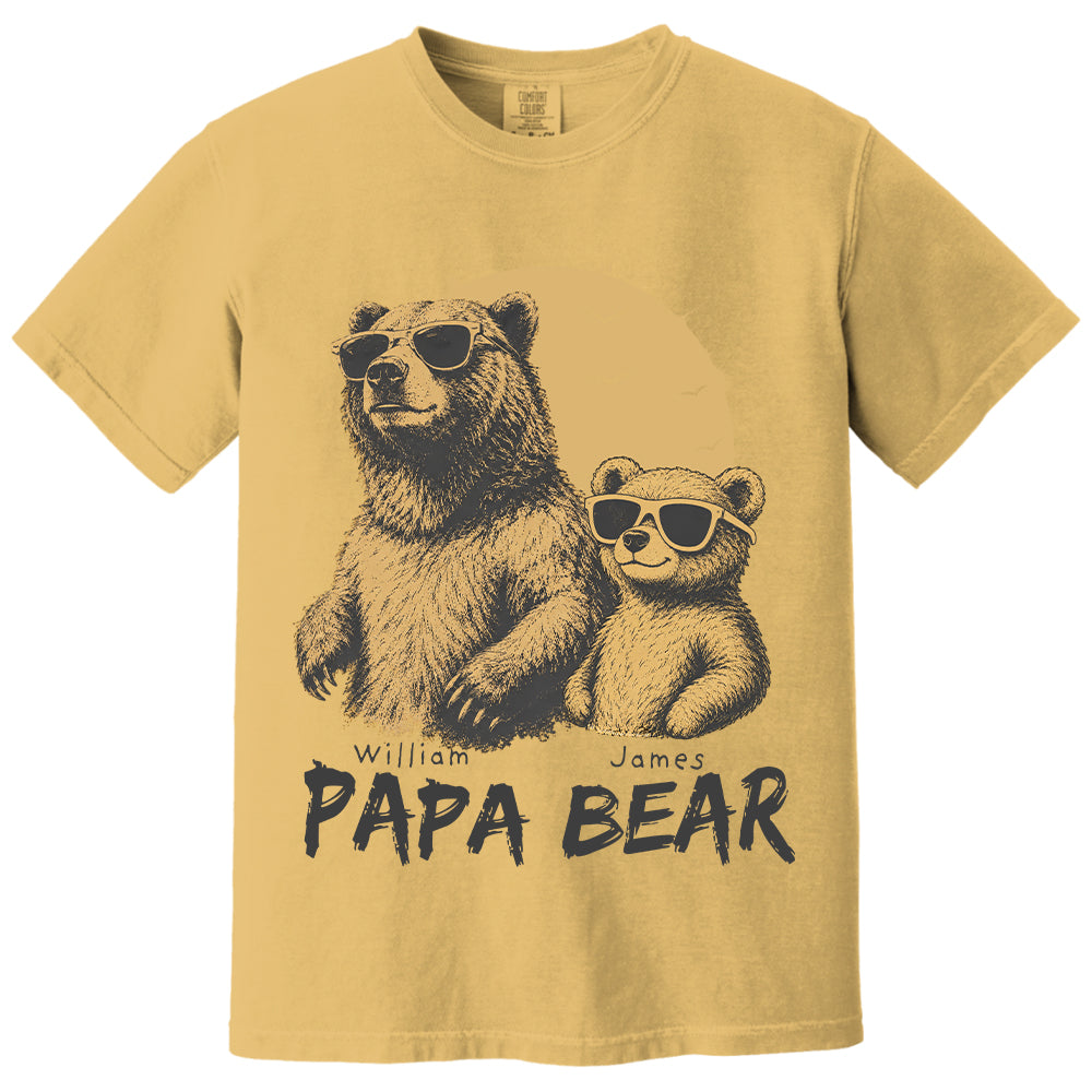 Personalized Papa Bear T-Shirt Father Day Gifts for Dad Funny Papa Tshirt Cool Daddy Bear Tee T24