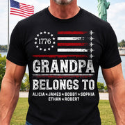 Proud American Grandpa Custom Kids Names Father's Day Gift For Dad, Grandpa L0411 Hv01