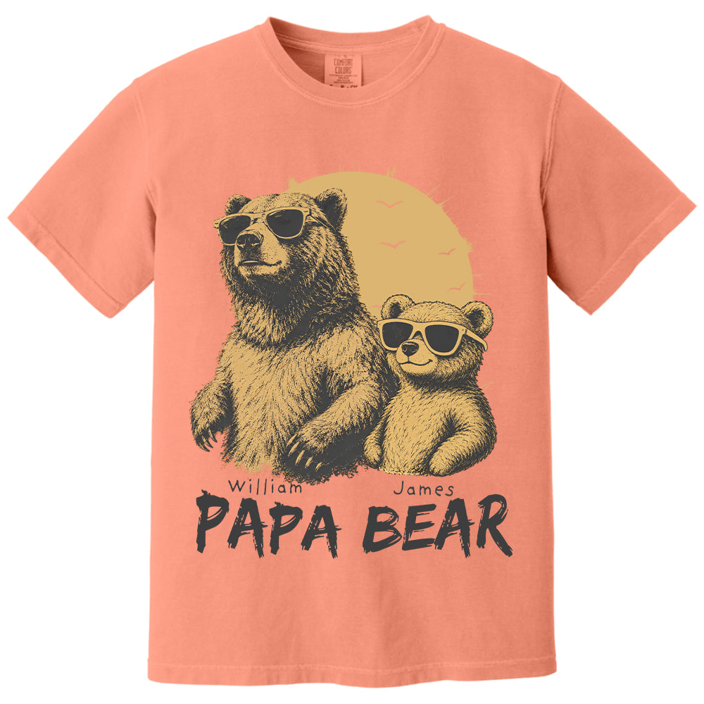 Personalized Papa Bear T-Shirt Father Day Gifts for Dad Funny Papa Tshirt Cool Daddy Bear Tee T24