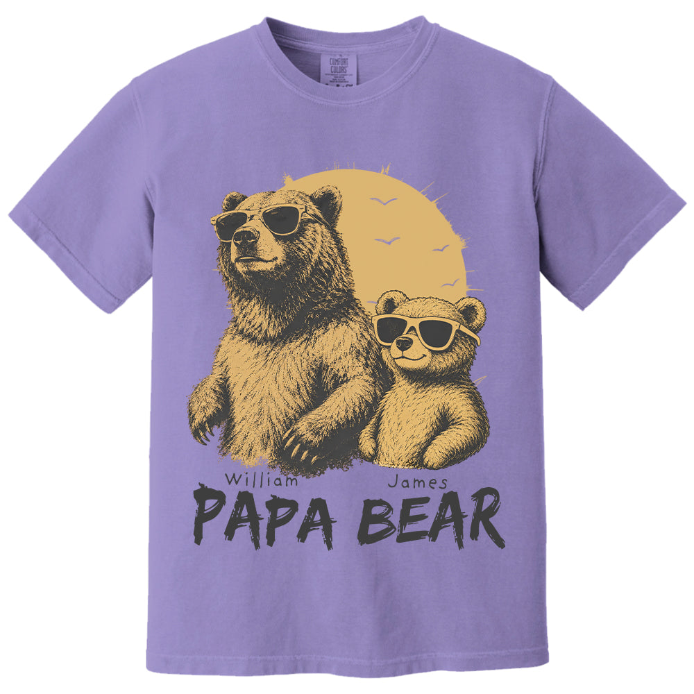 Personalized Papa Bear T-Shirt Father Day Gifts for Dad Funny Papa Tshirt Cool Daddy Bear Tee T24