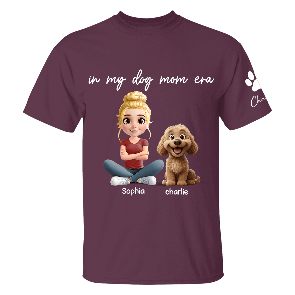 In My Dog Mom Era - Personalized Shirt, Gift For Dog Mom, Dog Mama, Dog Lovers Gift T1807