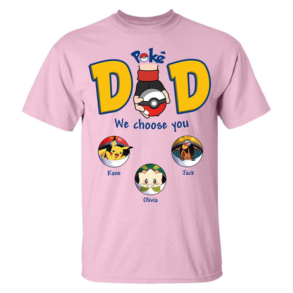 PokeDad Best Poke Dad Ever, Personalized PokéDad Shirt With Kids Name, Gifts For Dad, Gifts For Father's Day MI209 Hv01