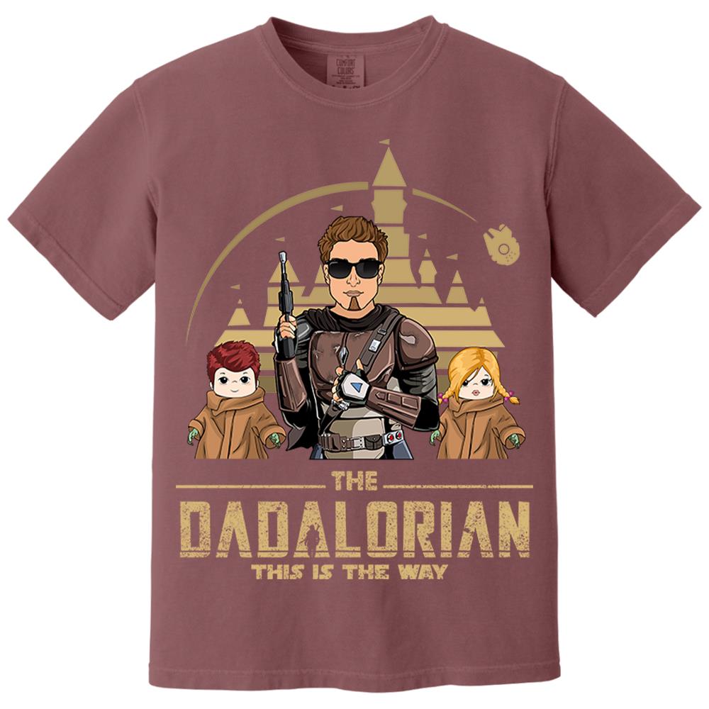 The Dadalorian This Is The Way Personalized Shirt For Dad, Father Day Gifts for Dad Funny Dad Tshirt Cool Daddy Nh00