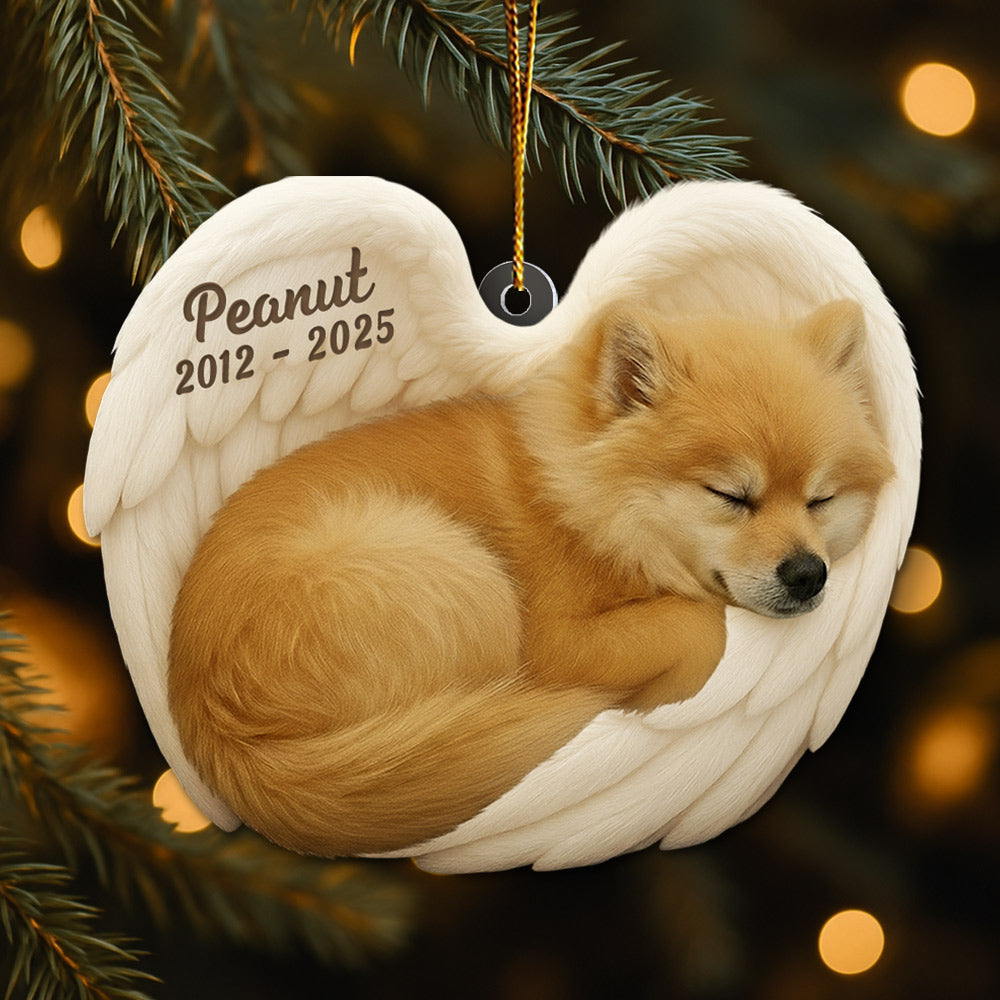 Personalized Dog Sleeping Angel Acrylic Ornament - Custom Photo Gifts For Dog Lover T1807
