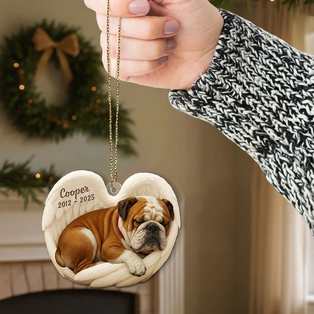 Personalized Dog Sleeping Angel Acrylic Ornament - Custom Photo Gifts For Dog Lover T1807