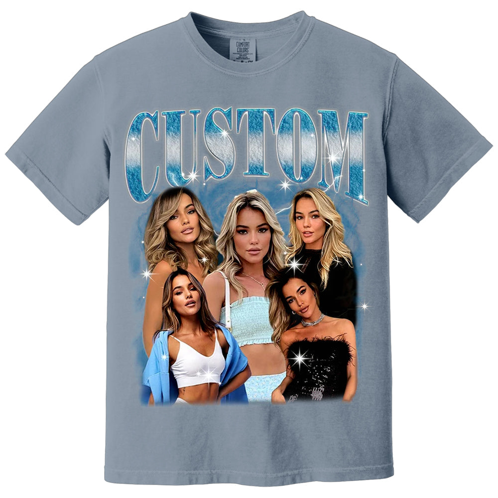 Comfort Colors Bootleg Shirts, Custom Your Own Photos, Shirt With Girlfriend Face, Custom Image Shirt,Custom Photo Vintage Graphic 90s Shirt