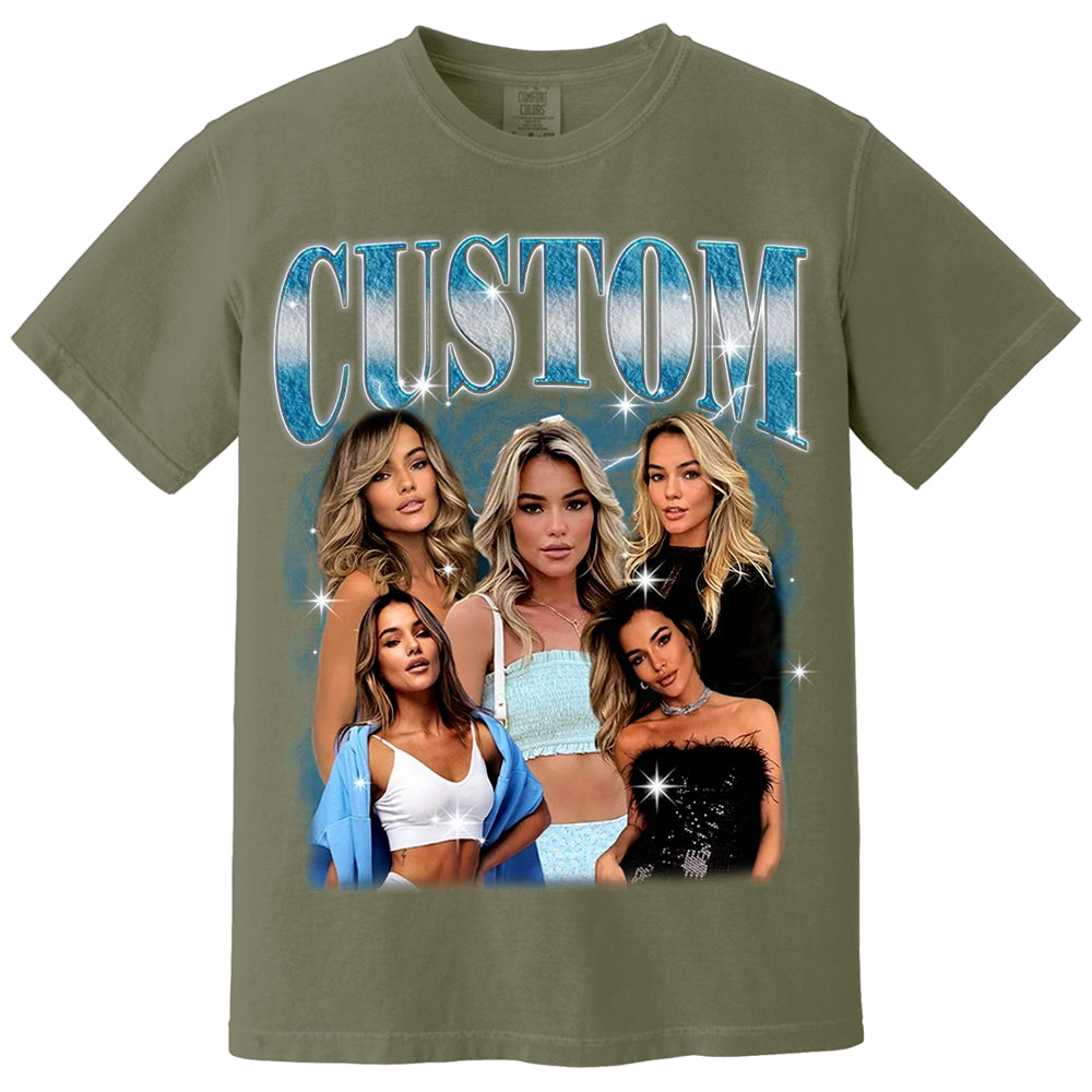 Comfort Colors Bootleg Shirts, Custom Your Own Photos, Shirt With Girlfriend Face, Custom Image Shirt,Custom Photo Vintage Graphic 90s Shirt