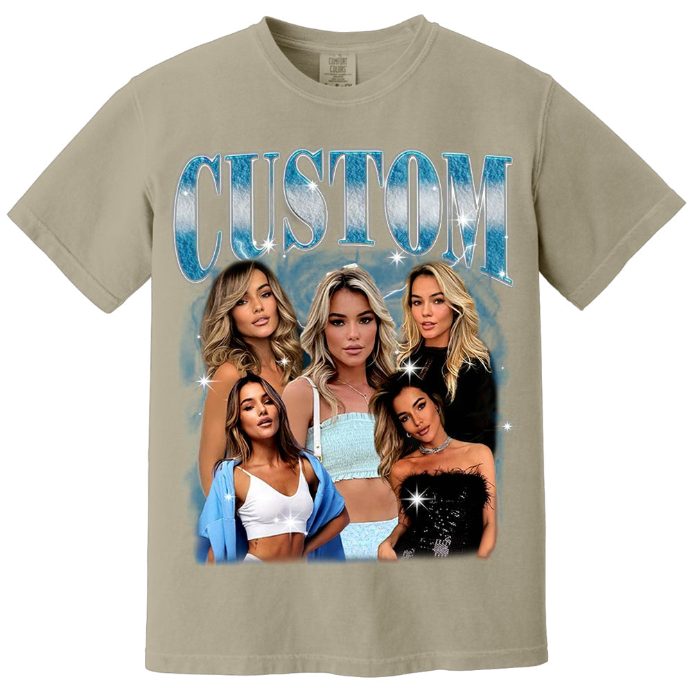 Comfort Colors Bootleg Shirts, Custom Your Own Photos, Shirt With Girlfriend Face, Custom Image Shirt,Custom Photo Vintage Graphic 90s Shirt