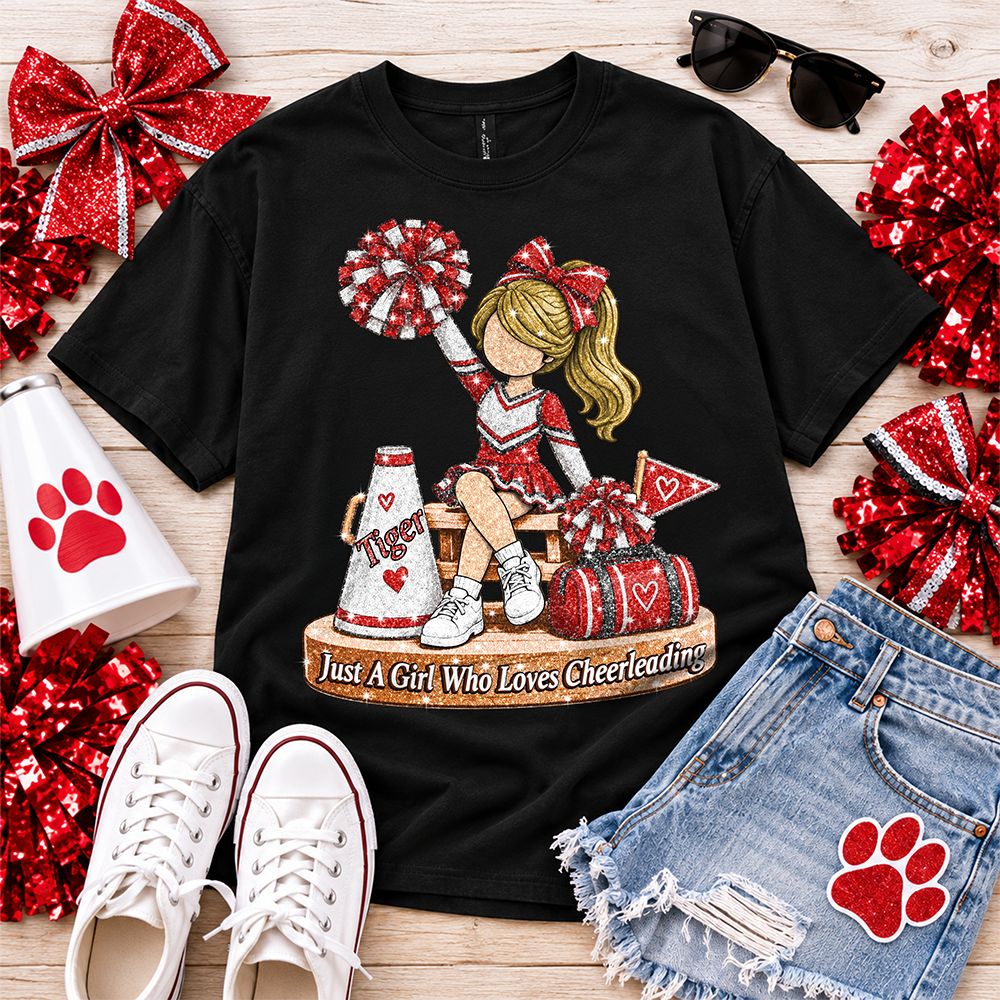 Custom Just A Girl Who Loves Cheerleading Shirt, Cheer Team Senior Night Gift L0411 Hv01