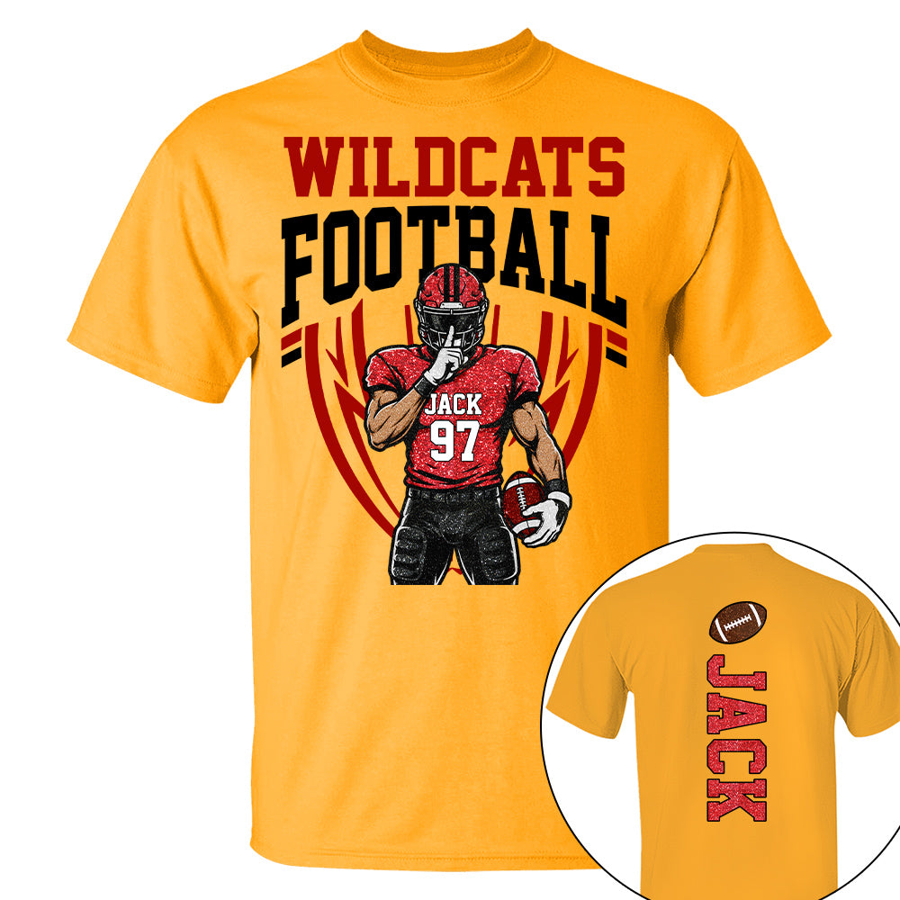 Custom Football Team Name & Number Shirt Football Mom Shirt Football Team Shirt Game Day Shirt Gift for Mom High School Football Cheer Shirt Vr2