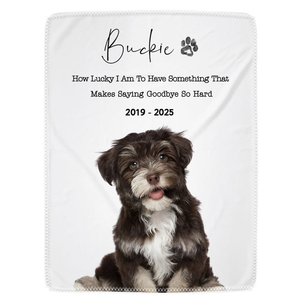 Custom Dog Memorial Blanket With Pet Photo – Personalized Pet Remembrance Gift For Dog Mom & Dad T1807
