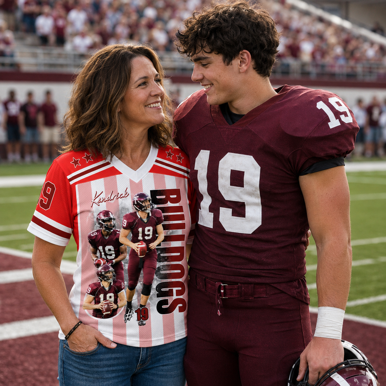 Personalized Football Mom Jersey with Photo, Name & Number, Gift For Football Mom Football Lovers MI209