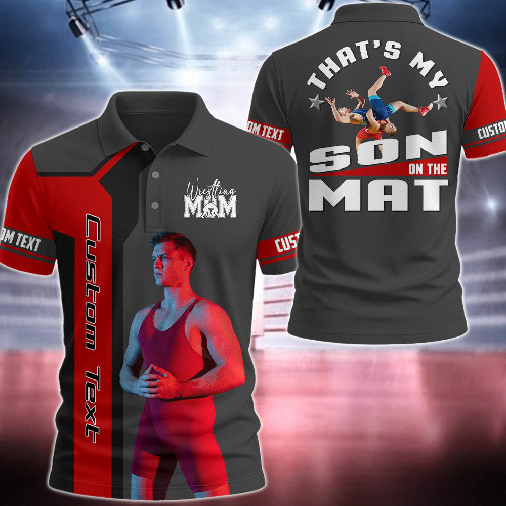 That's My Son On The Mat - Personalized Shirt For Wrestling Family - Custom Photo Wrestler NA04