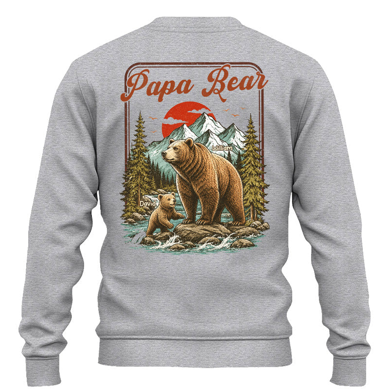 Personalized Papa Bear T-Shirt Father Day Gifts for Dad Funny Papa Tshirt Cool Daddy Bear Vintage Retro Shirt for Men Pt99