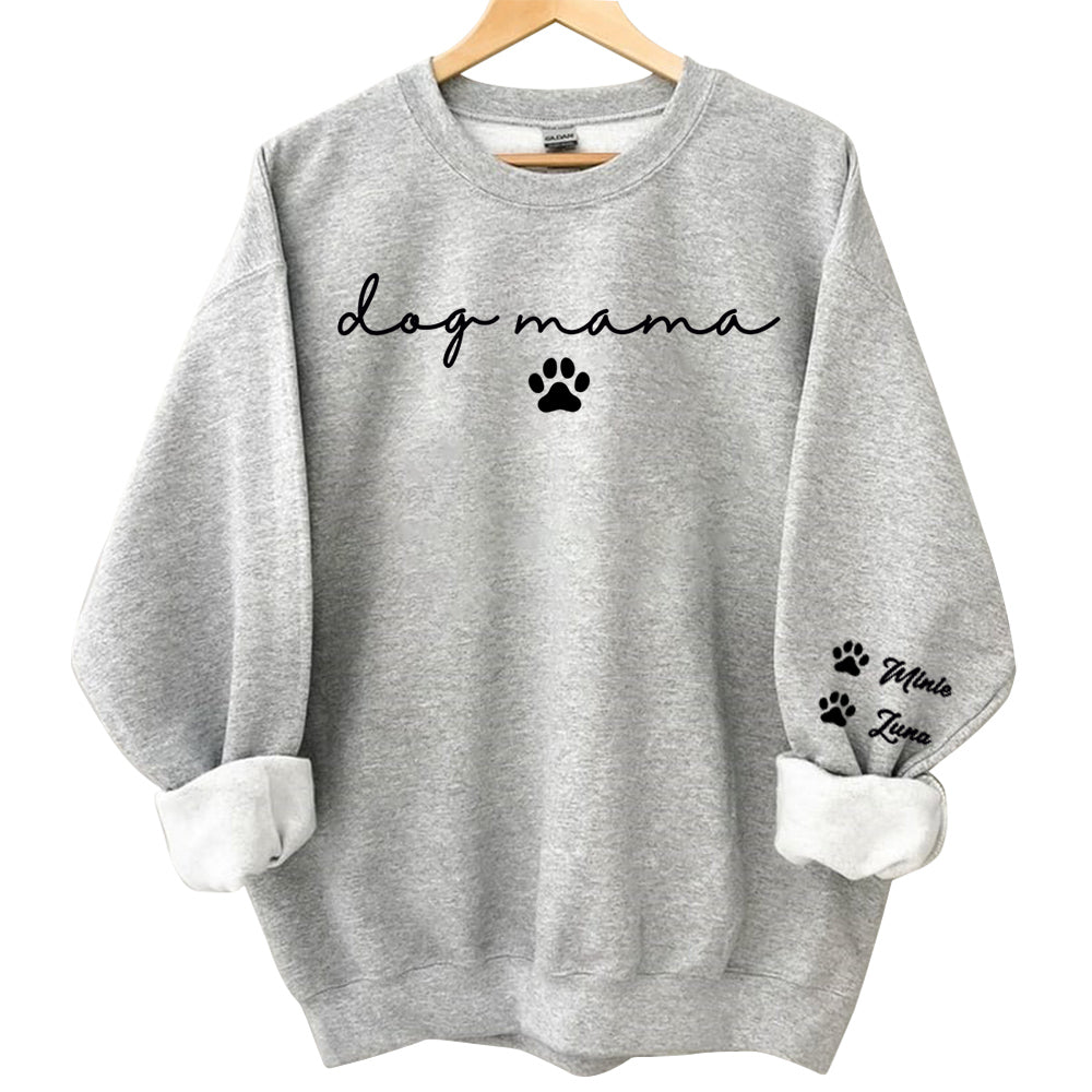 Personalized Dog Mama Sweatshirt, Custom Dog Mom Hoodie, Dog Owner Outfit, Dog Mama Clothings, Dog Mom Birthday Gift, Happy Mothers Day Gift Li29