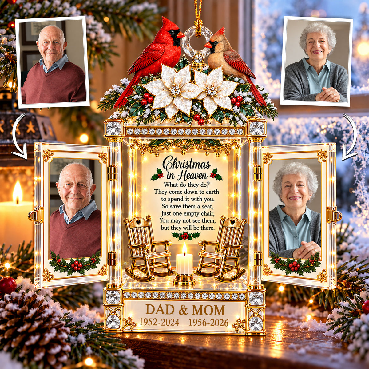 Christmas In Heaven - Personalized Memorial Ornament For Christmas NA04 Hv01