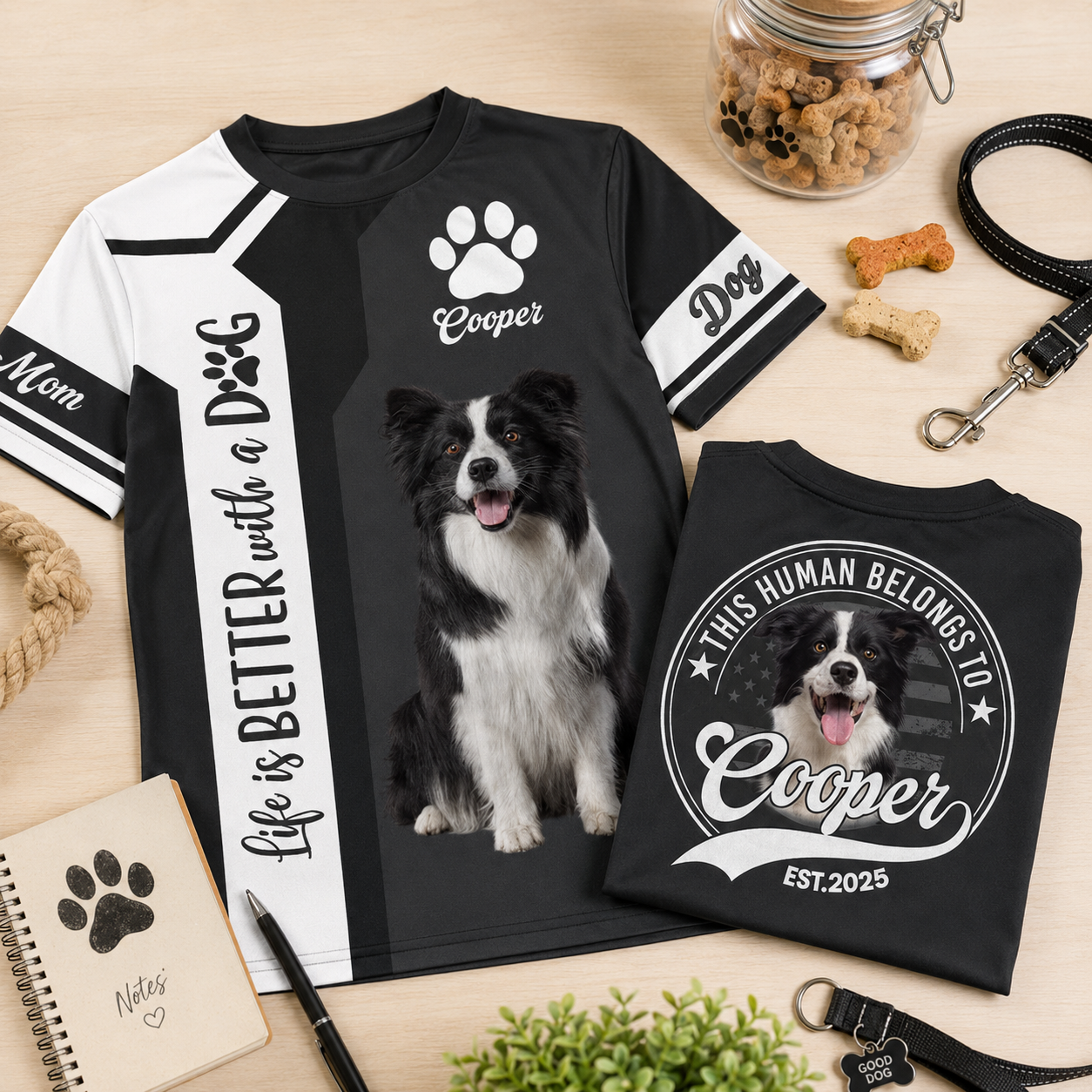 Life Is Better With A Dog, This Human Belongs To - Personalized Shirt - Custom Photo Gift For Dog Lovers T1807
