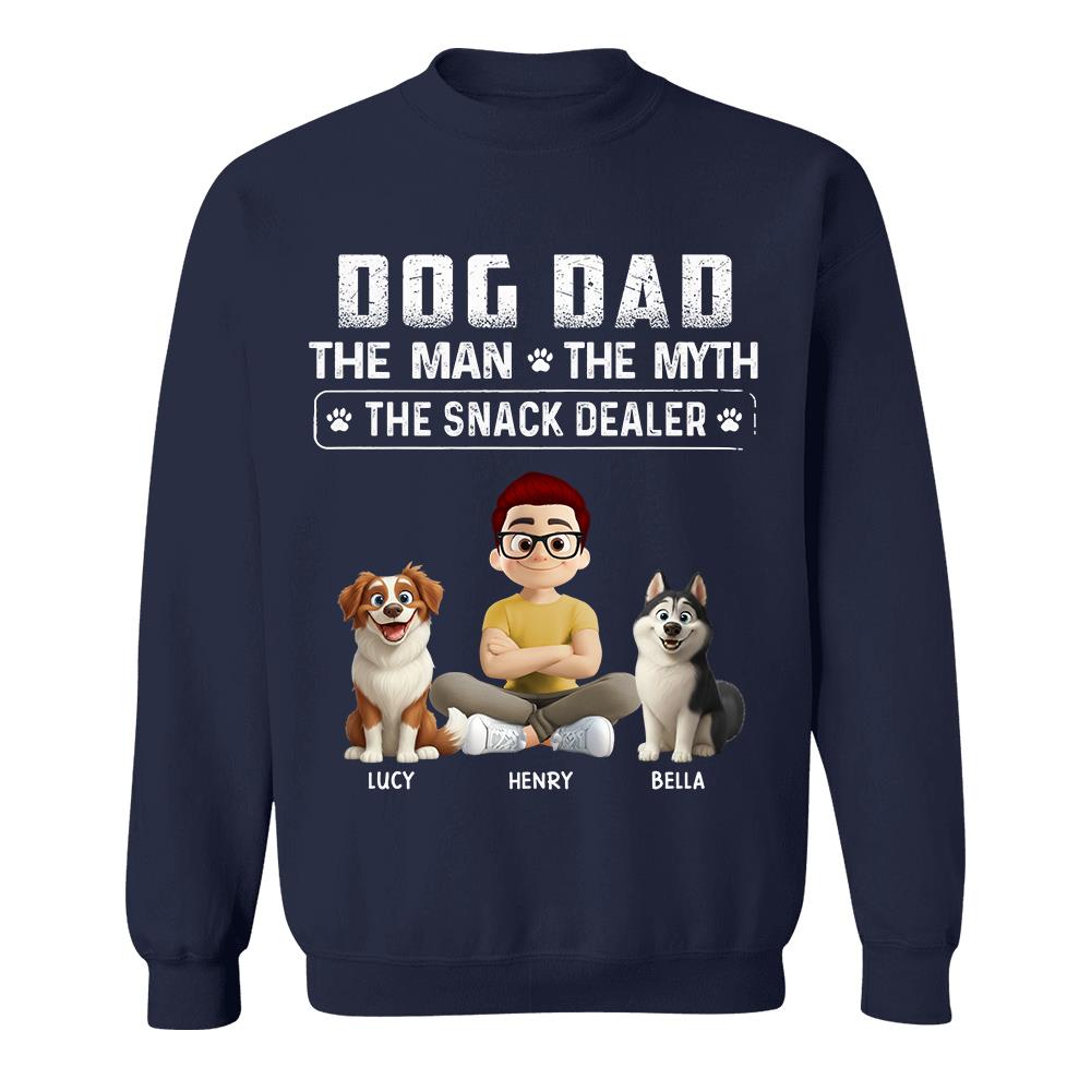 Dog Dad The Man The Myth The Snack Dealer, Personalized Shirt, Gifts For Dog Lover T1807