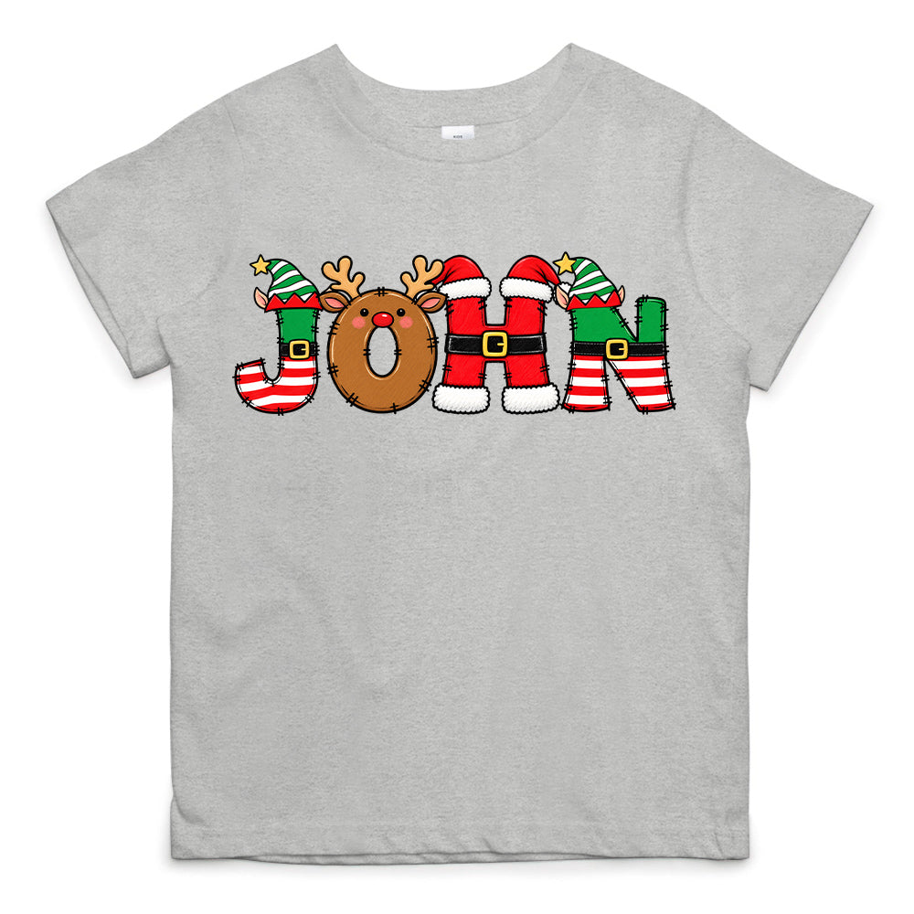 Christmas Name Shirt Monogram Matching Family Tee Christmas 2026 T-Shirt Holiday Custom Family Christmas T-Shirt Xmas Tee With Name Hv01