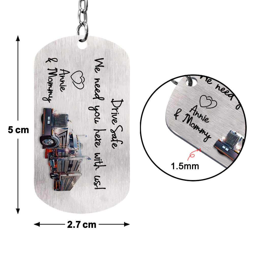 Custom Photo Drive Safe Keychain, Truck Driver Keychain, Gift for Father's Day, Valentine for Trucker A2110 Li29