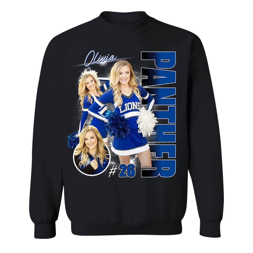 Custom Photo Cheerleading Shirt – Personalized Team Name & School Name Bootleg Style Tee Na02 Li29