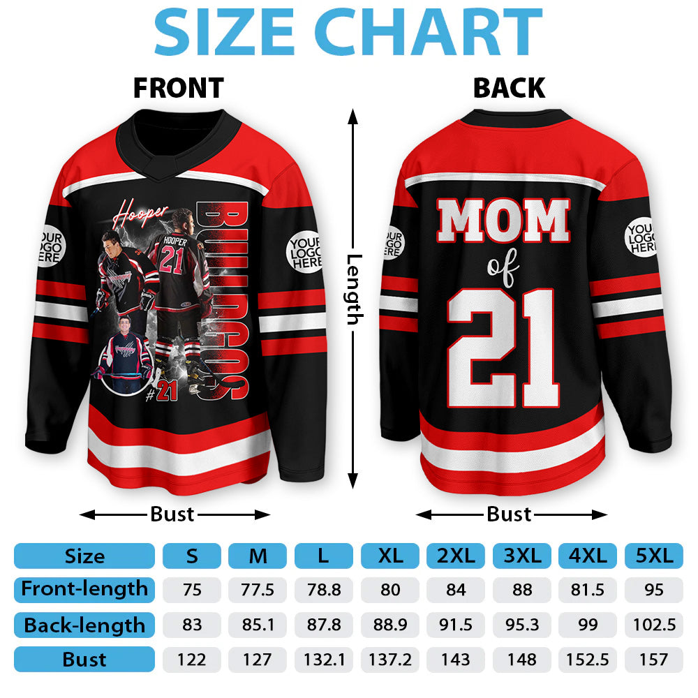 Custom Photo Ice Hockey Player Ice Hockey Jersey, Personalized Team Name School Name Bootleg Jersey A2110 T24