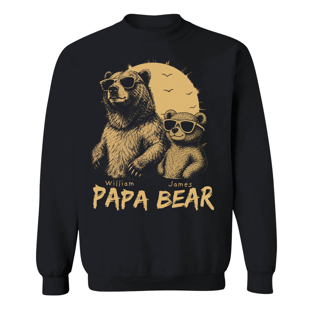 Personalized Papa Bear T-Shirt Father Day Gifts for Dad Funny Papa Tshirt Cool Daddy Bear Tee T24