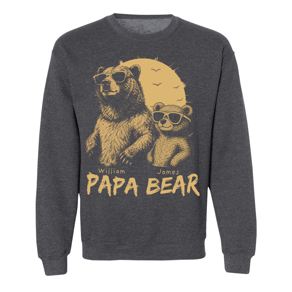 Personalized Papa Bear T-Shirt Father Day Gifts for Dad Funny Papa Tshirt Cool Daddy Bear Tee T24